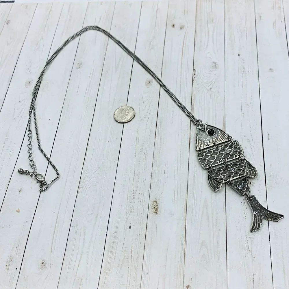 Silver Articulated Fish Necklace